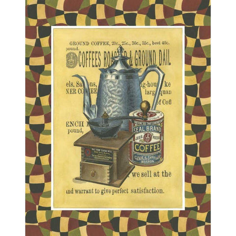 Coffee Grounds White Modern Wood Framed Art Print by Unknown