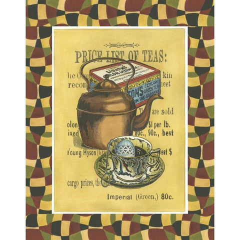 Tea Leaves Black Modern Wood Framed Art Print by Unknown
