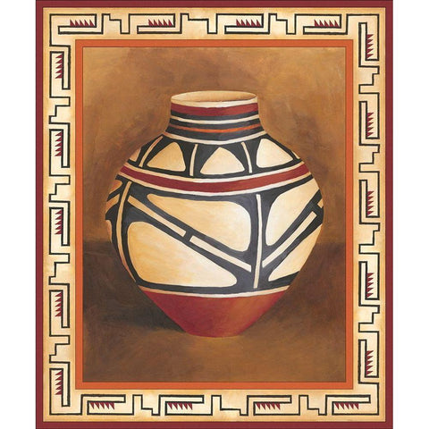 Southwest Pottery I Gold Ornate Wood Framed Art Print with Double Matting by Zarris, Chariklia