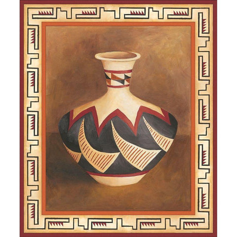 Southwest Pottery II Black Modern Wood Framed Art Print with Double Matting by Zarris, Chariklia