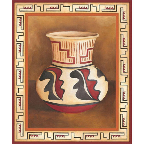 Southwest Pottery III Gold Ornate Wood Framed Art Print with Double Matting by Zarris, Chariklia