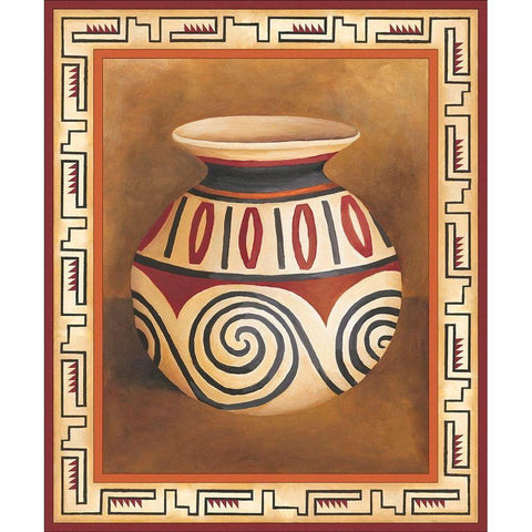 Southwest Pottery IV Gold Ornate Wood Framed Art Print with Double Matting by Zarris, Chariklia