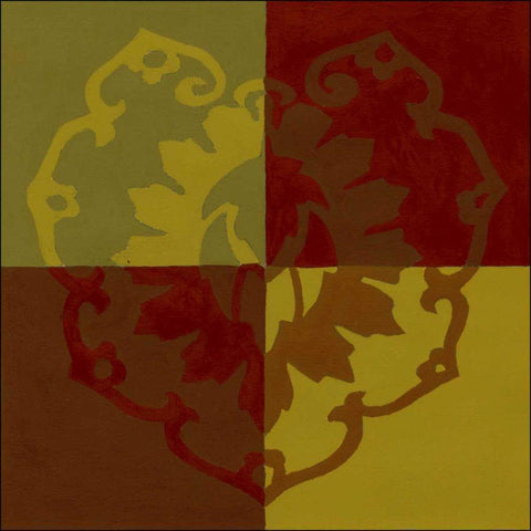 Block Print II Black Modern Wood Framed Art Print by Unknown