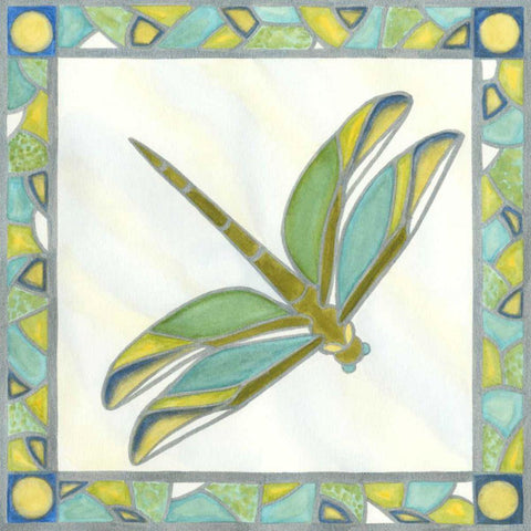 Mini Luminous Dragonfly I Black Modern Wood Framed Art Print by Lam, Vanna