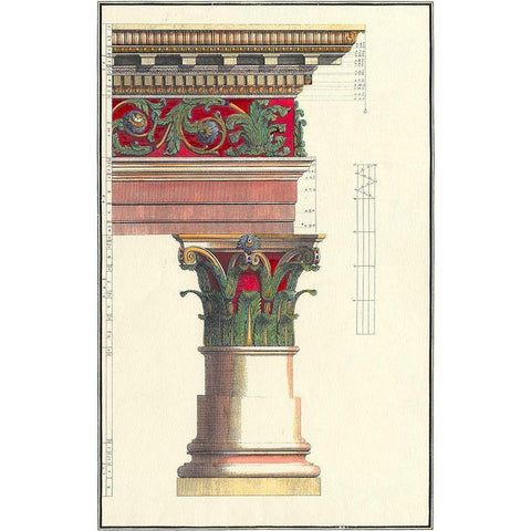 Small Column I Gold Ornate Wood Framed Art Print with Double Matting by Vision Studio
