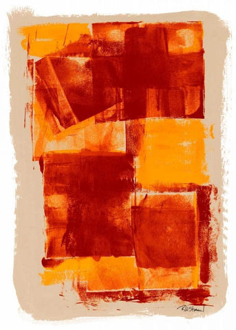 Monoprint I Black Ornate Wood Framed Art Print with Double Matting by Stramel, Renee W.