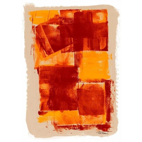 Monoprint I White Modern Wood Framed Art Print by Stramel, Renee W.