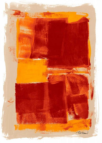 Monoprint II Black Ornate Wood Framed Art Print with Double Matting by Stramel, Renee W.