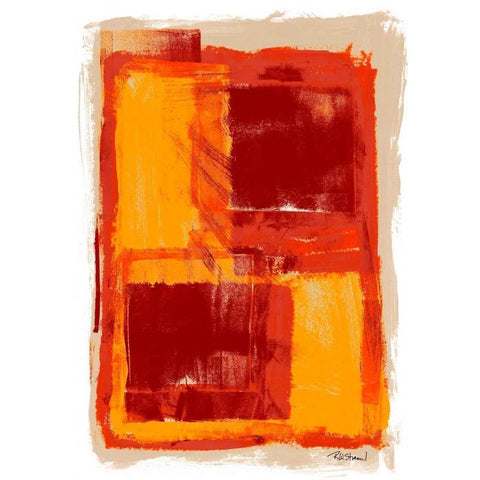 Monoprint III Gold Ornate Wood Framed Art Print with Double Matting by Stramel, Renee W.