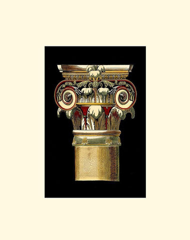 Single Capital I Black Ornate Wood Framed Art Print with Double Matting by Unknown