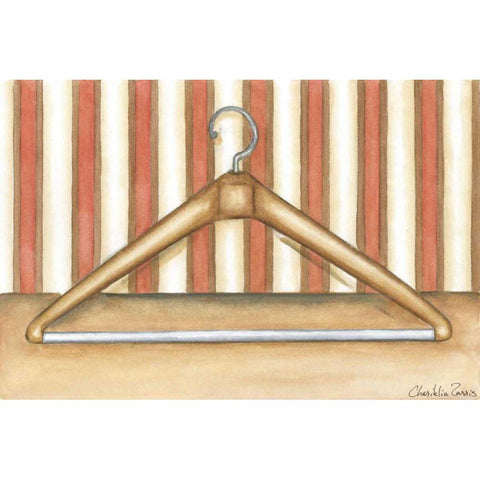 Acme Ultra Clothes Hanger Black Modern Wood Framed Art Print with Double Matting by Zarris, Chariklia