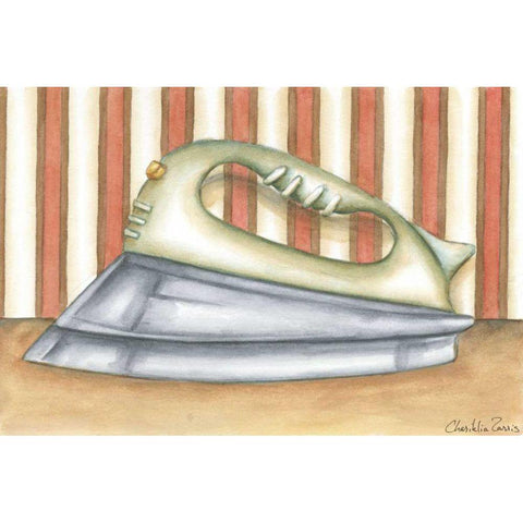 Acme Delux Iron Black Modern Wood Framed Art Print by Zarris, Chariklia