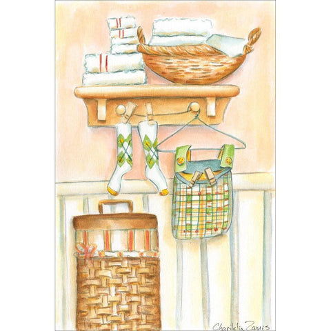 Laundry Day I (PT) Gold Ornate Wood Framed Art Print with Double Matting by Zarris, Chariklia