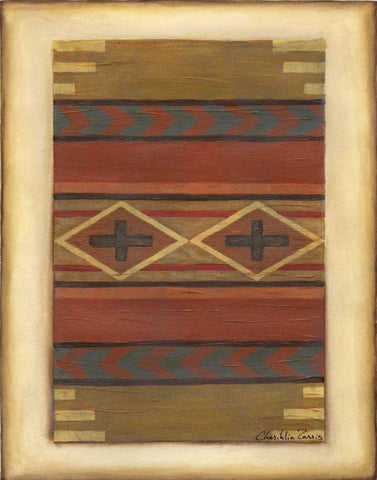 Rio Grande Weaving I Black Ornate Wood Framed Art Print with Double Matting by Zarris, Chariklia