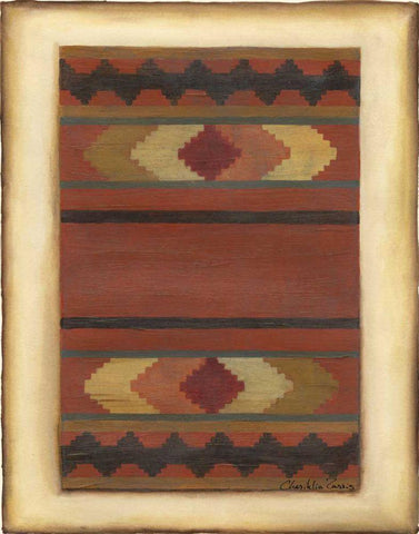 Rio Grande Weaving II Black Ornate Wood Framed Art Print with Double Matting by Zarris, Chariklia