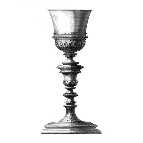 Black and White Goblet I Black Modern Wood Framed Art Print with Double Matting by Giardini, Giovanni