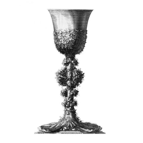 Black and White Goblet II Gold Ornate Wood Framed Art Print with Double Matting by Giardini, Giovanni