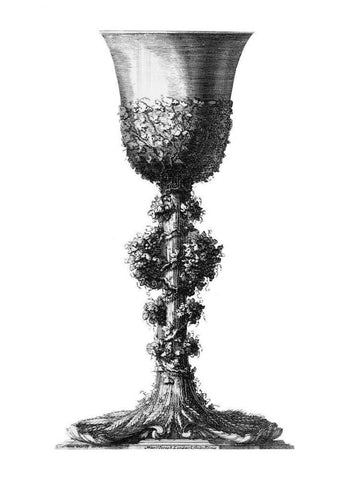 Black and White Goblet II White Modern Wood Framed Art Print with Double Matting by Giardini, Giovanni