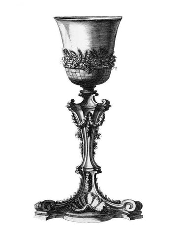 Black and White Goblet IV White Modern Wood Framed Art Print with Double Matting by Giardini, Giovanni