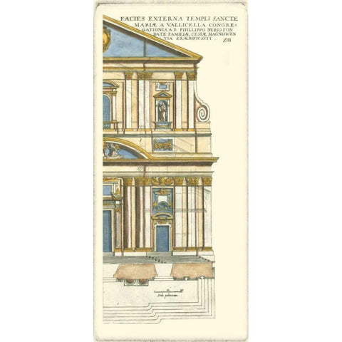 Classical Facade II White Modern Wood Framed Art Print by Unknown