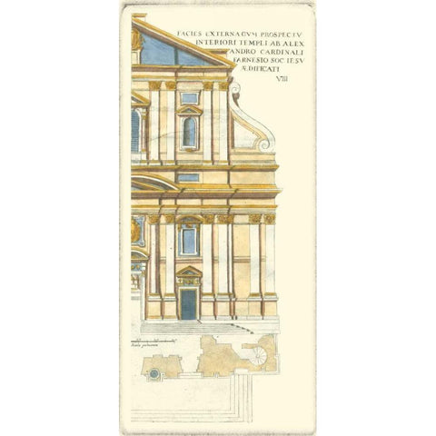 Classical Facade III Black Modern Wood Framed Art Print by Unknown