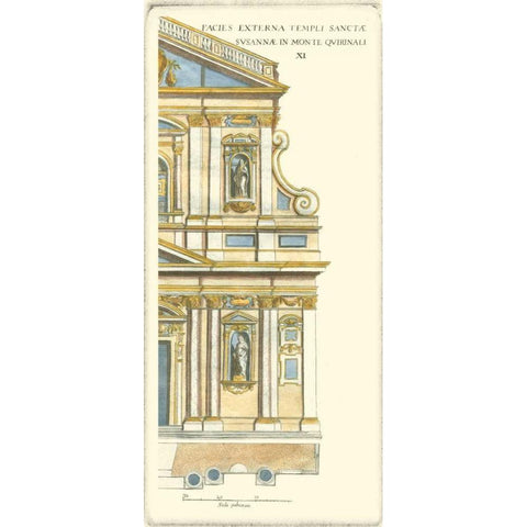 Classical Facade IV Black Modern Wood Framed Art Print by Unknown