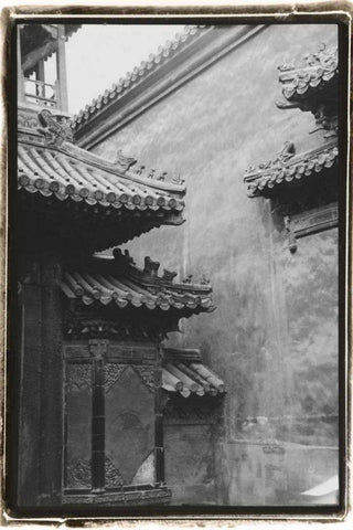 Old Beijing White Modern Wood Framed Art Print with Double Matting by DeNardo, Laura