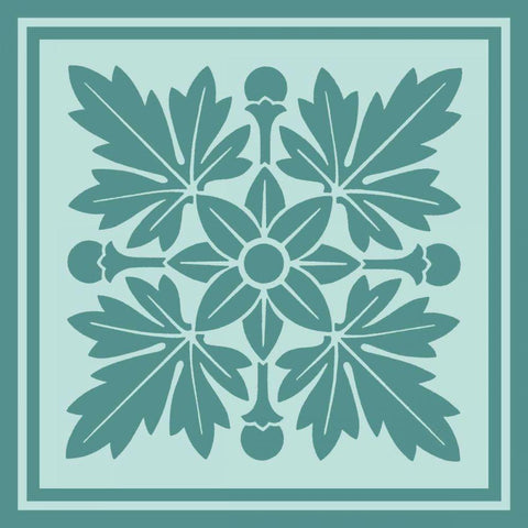 Tonal Woodblock in Blue I Black Ornate Wood Framed Art Print with Double Matting by Vision Studio