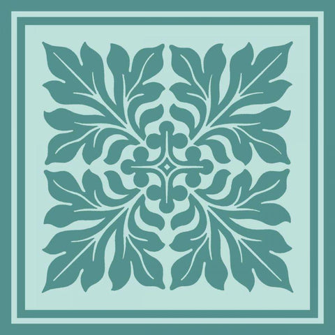 Tonal Woodblock in Blue II Gold Ornate Wood Framed Art Print with Double Matting by Vision Studio