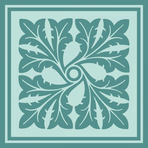 Tonal Woodblock in Blue III White Modern Wood Framed Art Print by Vision Studio