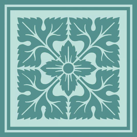 Tonal Woodblock in Blue IV Gold Ornate Wood Framed Art Print with Double Matting by Vision Studio