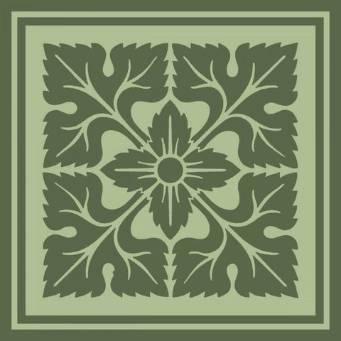 Tonal Woodblock in Green IV Black Modern Wood Framed Art Print by Vision Studio