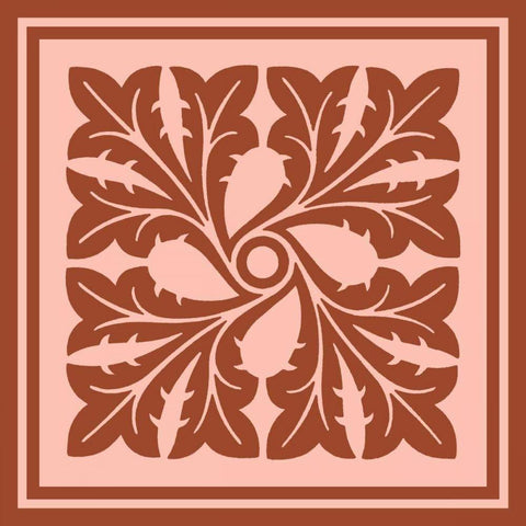 Tonal Woodblock in Coral III White Modern Wood Framed Art Print by Vision Studio