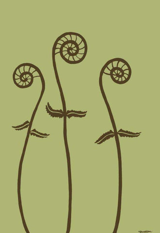 Dichromatic Fiddleheads I Black Ornate Wood Framed Art Print with Double Matting by Lam, Vanna