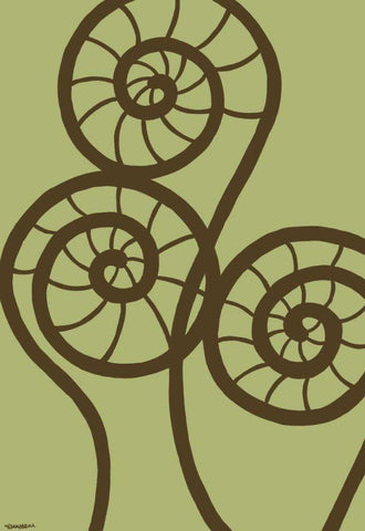 Dichromatic Fiddleheads II Black Ornate Wood Framed Art Print with Double Matting by Lam, Vanna