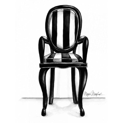 Designer Chair I Gold Ornate Wood Framed Art Print with Double Matting by Meagher, Megan