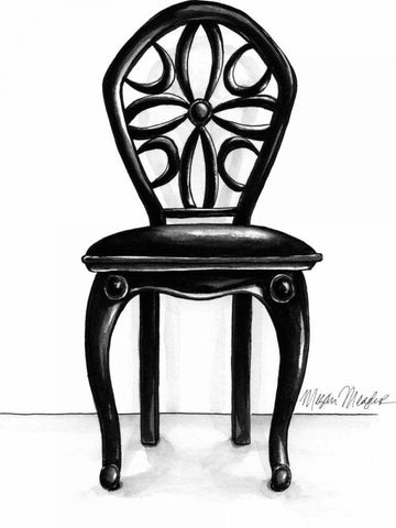 Designer Chair II White Modern Wood Framed Art Print with Double Matting by Meagher, Megan