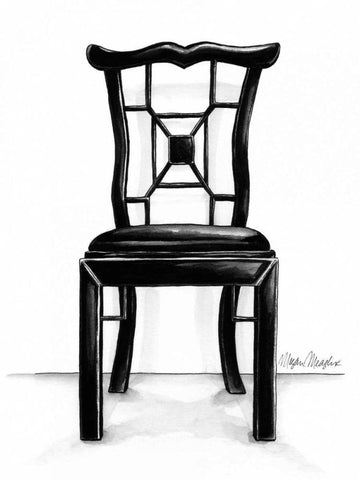 Designer Chair III Black Ornate Wood Framed Art Print with Double Matting by Meagher, Megan