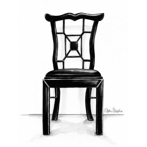 Designer Chair III Black Modern Wood Framed Art Print with Double Matting by Meagher, Megan