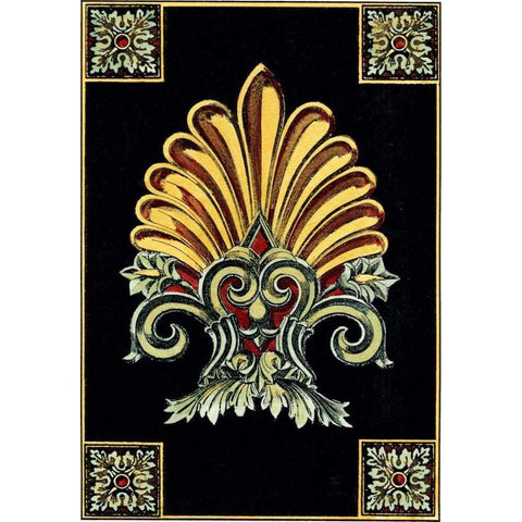 Petite Finial on Black II Gold Ornate Wood Framed Art Print with Double Matting by Vision Studio