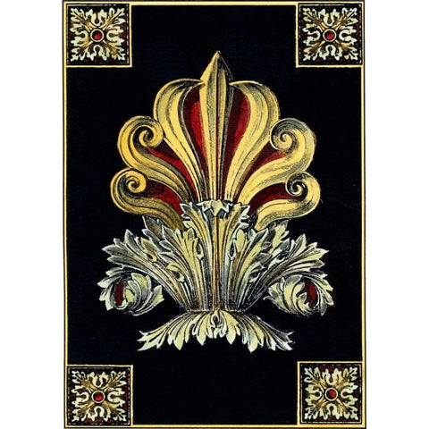 Petite Finial on Black III Black Modern Wood Framed Art Print with Double Matting by Vision Studio