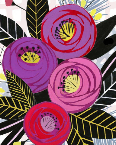 Sunkissed Silhouette II White Modern Wood Framed Art Print with Double Matting by Vision Studio