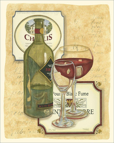 Small Wine Tasting I Black Ornate Wood Framed Art Print with Double Matting by Vision Studio