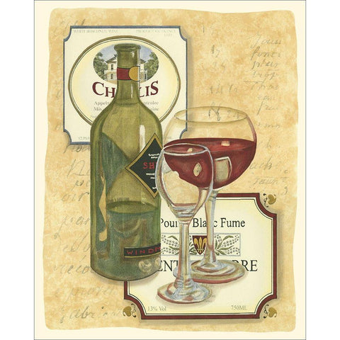 Small Wine Tasting I Black Modern Wood Framed Art Print by Vision Studio