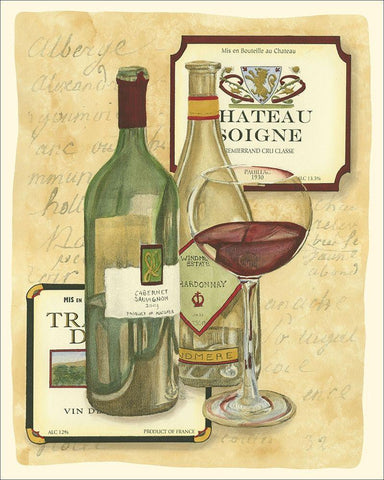 Small Wine Tasting II Black Ornate Wood Framed Art Print with Double Matting by Vision Studio