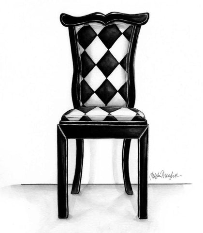 Designer Chair VII  Black Ornate Wood Framed Art Print with Double Matting by Meagher, Megan