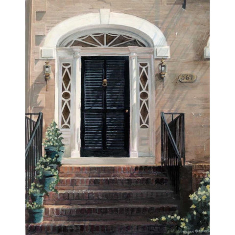 Custom Robinson Street Black Modern Wood Framed Art Print with Double Matting by Meagher, Megan