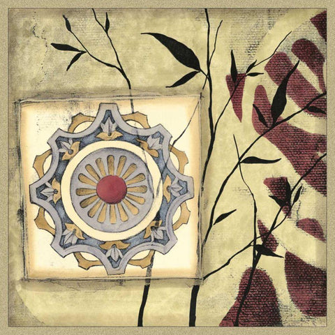 Printed Moonlit Rosette II Black Ornate Wood Framed Art Print with Double Matting by Goldberger, Jennifer