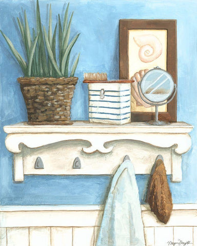 Coastal Bath IV Black Ornate Wood Framed Art Print with Double Matting by Meagher, Megan