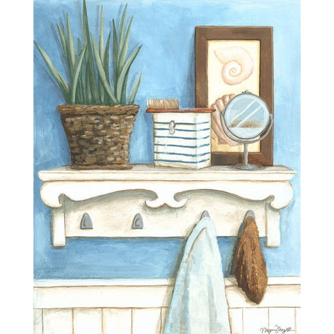 Coastal Bath IV Black Modern Wood Framed Art Print with Double Matting by Meagher, Megan